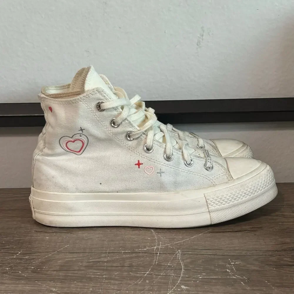 Converse Chuck Taylor All-Star 70 Hi Y2K Heart Women’s Shoes Size 9 White